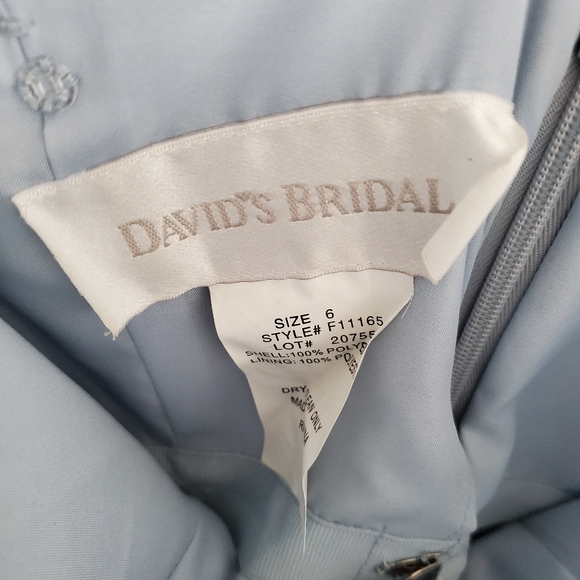 David's Bridal Ice Blue Bridesmaid Gown - US 6 - Picture 9 of 9